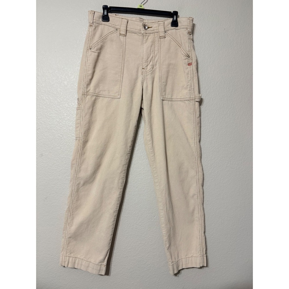 BDG Urban Outfitters Cream Corduroy Carpenter Pants Straight Leg Womens 30